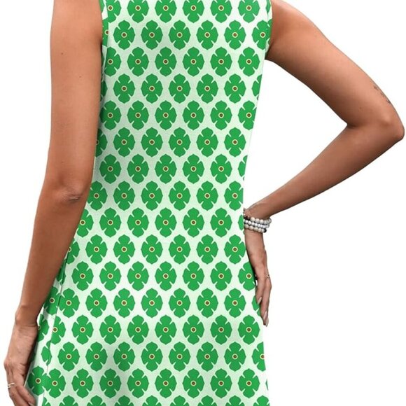 Summer Dresses Women Casual V Neck Sleeveless Flowy Sundress Small - Picture 4 of 5